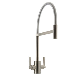 Reach 3-Way Kitchen Mixer Tap in Steel.
