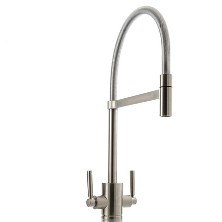 Reach 3-Way Kitchen Mixer Tap in Steel.