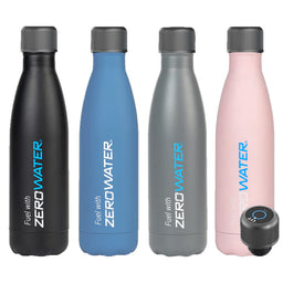 ZeroWater 500ml Stainless Steel Bottle - UV-C LYT Cap Colour Options