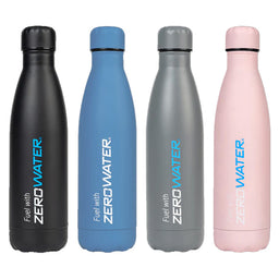 ZeroWater 500ml Stainless Steel Bottle - Standard Cap Colour Options